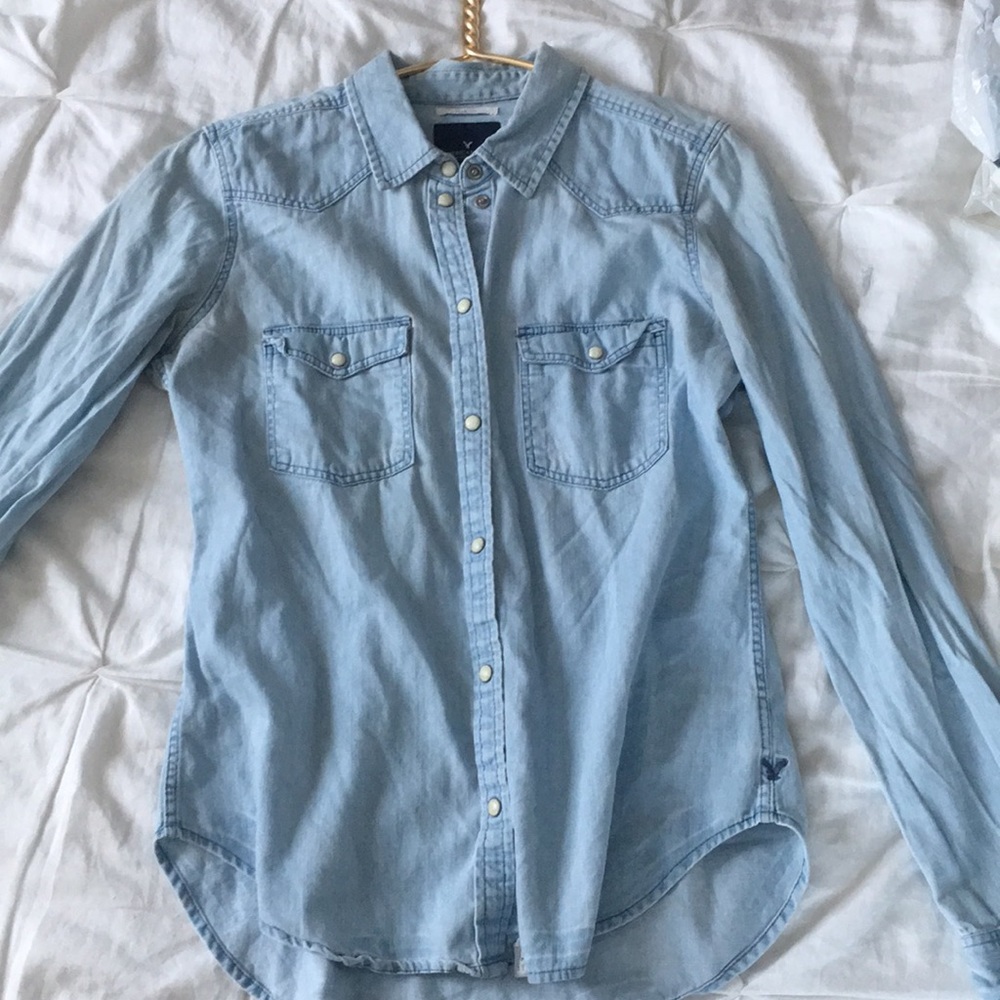 American Eagle Blue Button Down - image 1